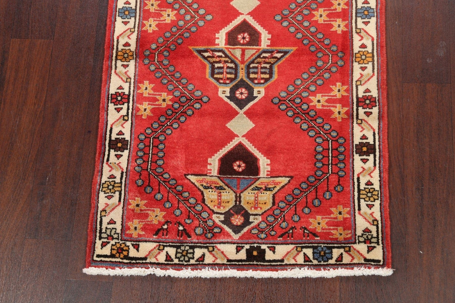 Geometric Hamedan Persian Area Rug 3x4