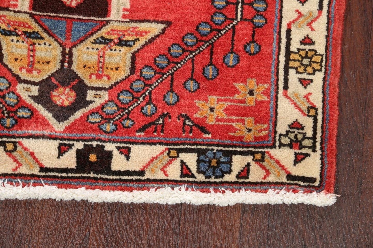 Geometric Hamedan Persian Area Rug 3x4