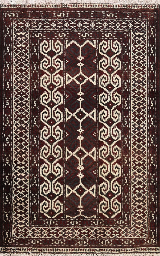 Geometric Balouch Persian Area Rug 3x4