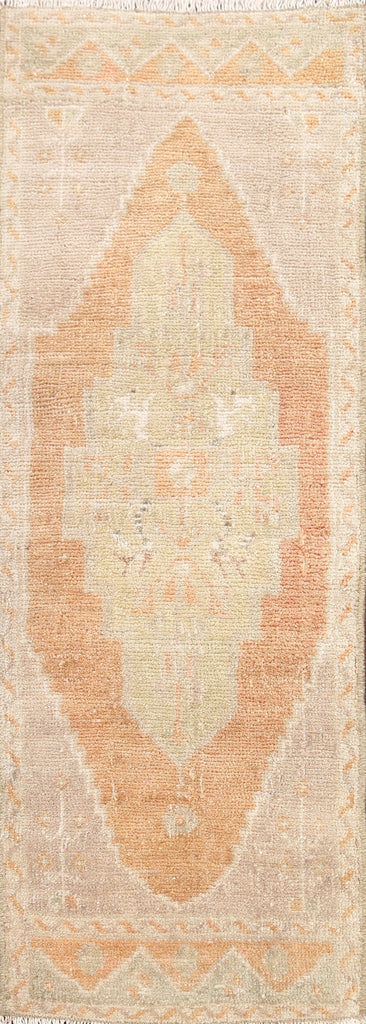 Geometric Oushak Oriental Runner Rug 1x3