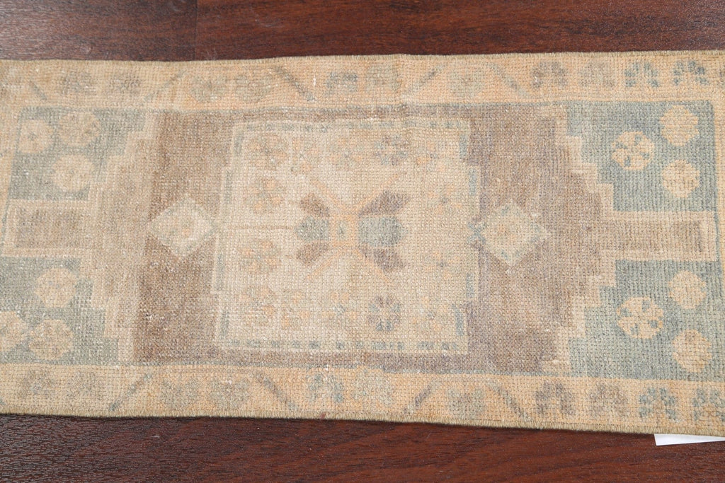 Set of 2 Geometric Oushak Oriental Area Rugs 1x3