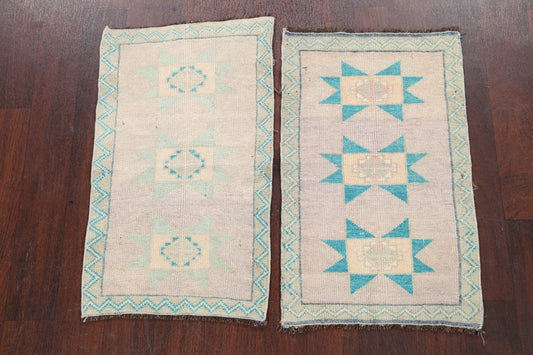 Set of 2 Geometric Oushak Oriental Area Rugs 2x3
