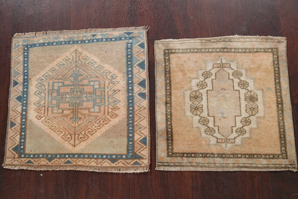 Set of 2 Geometric Oushak Oriental Area Rugs 2x2