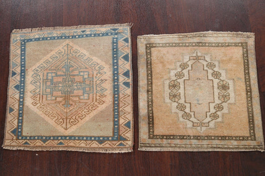 Set of 2 Geometric Oushak Oriental Area Rugs 2x2