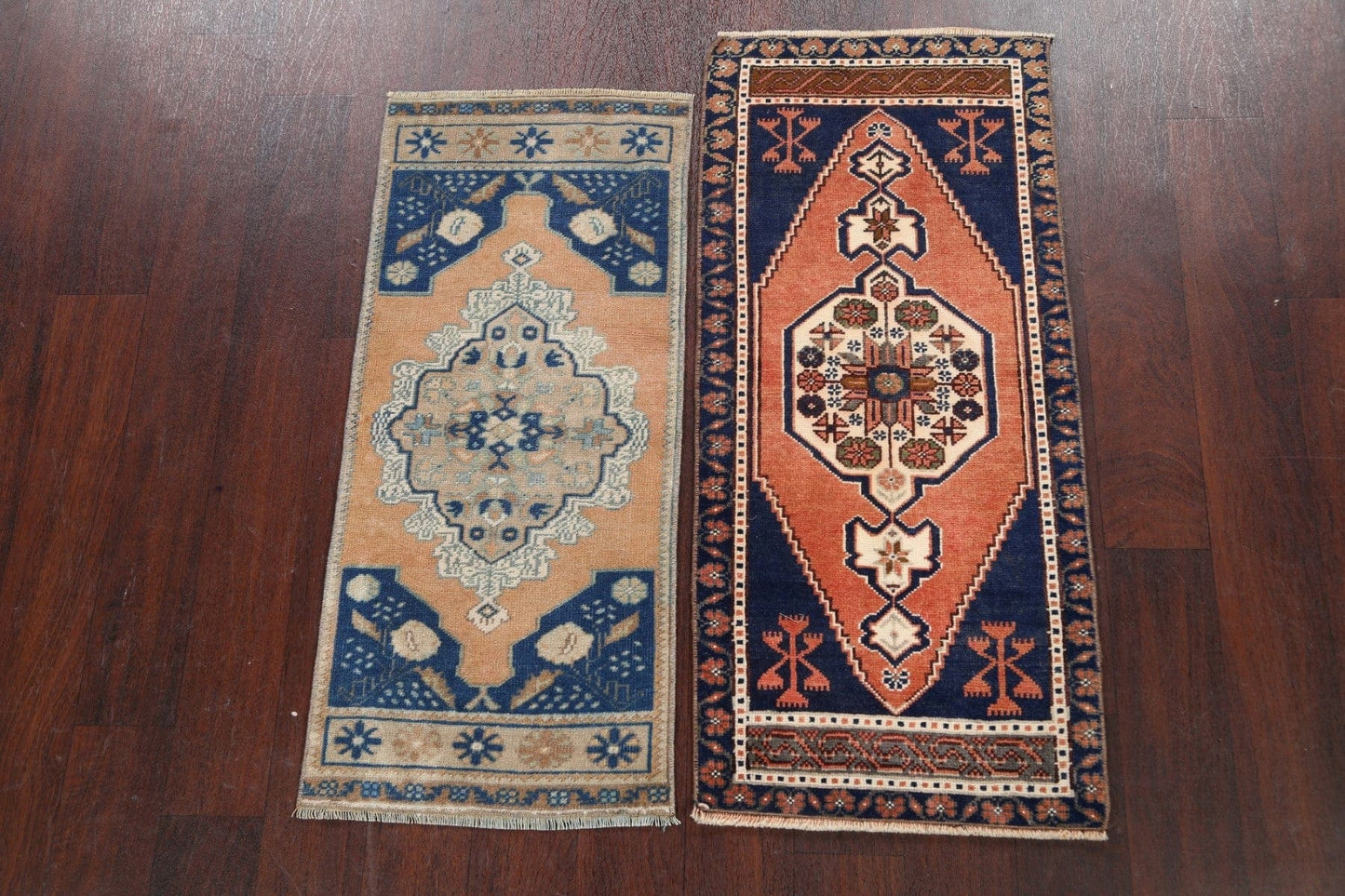 Set of 2 Geometric Oushak Oriental Area Rugs 1x3