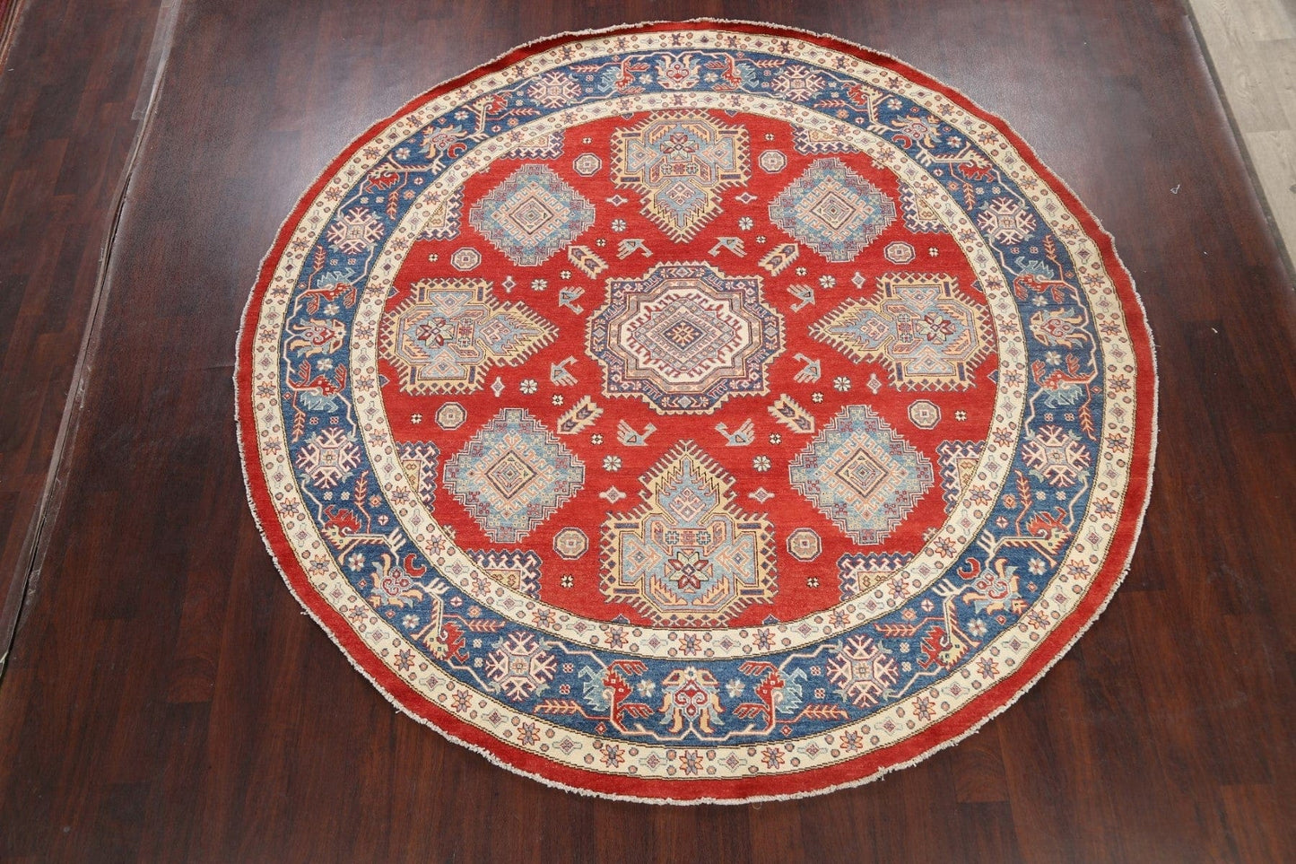 100% Vegetable Dye Round Super Kazak Oriental Area Rug 9x9