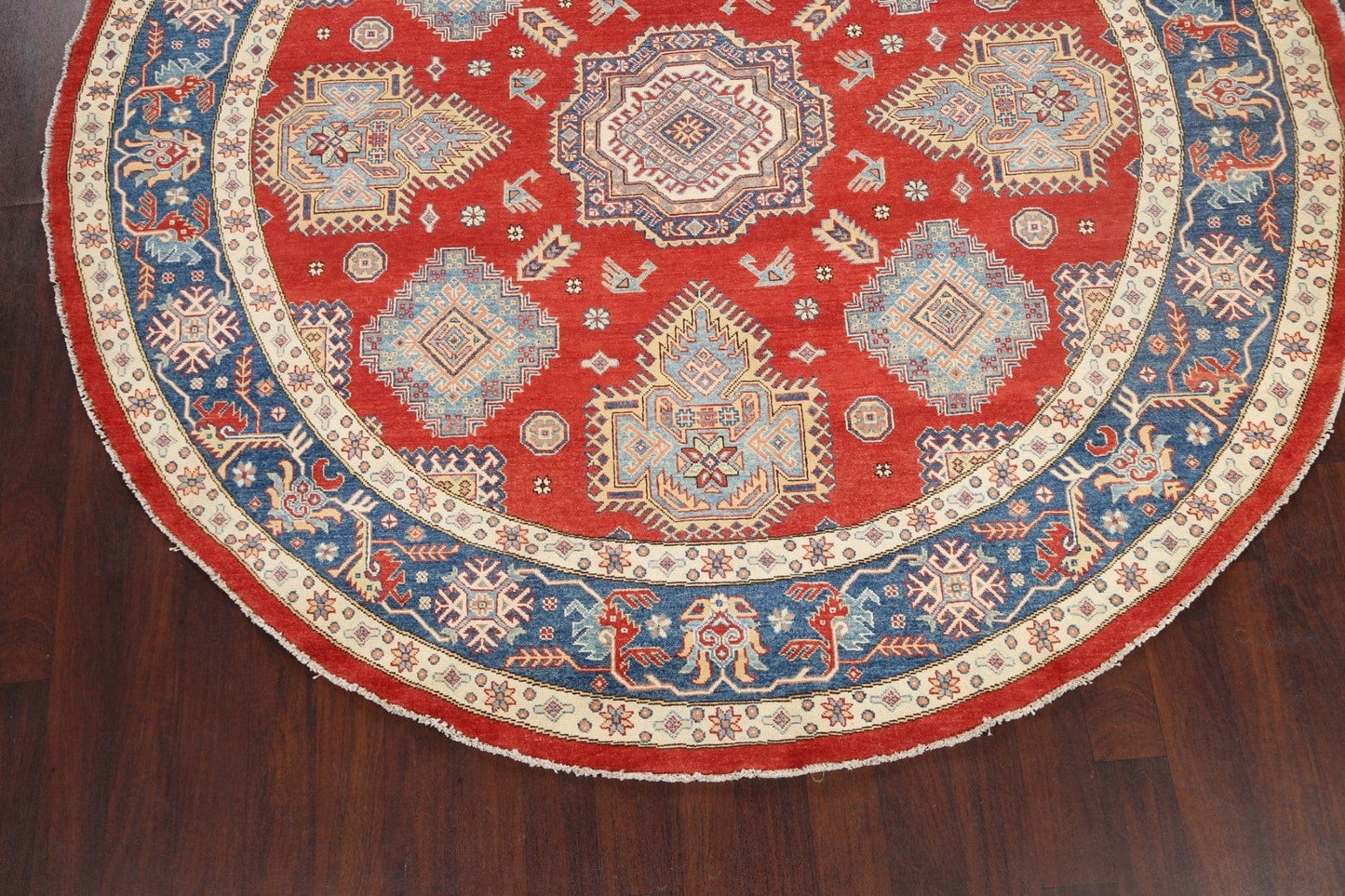 100% Vegetable Dye Round Super Kazak Oriental Area Rug 9x9