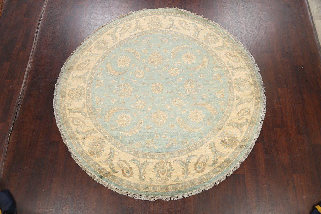 100% Vegetable Dye Round Oushak Chobi Oriental Area Rug 8x8