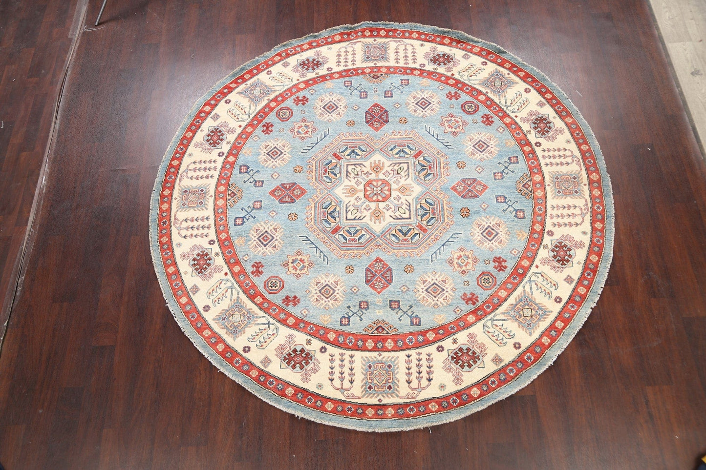 100% Vegetable Dye Round Super Kazak Oriental Area Rug 8x8