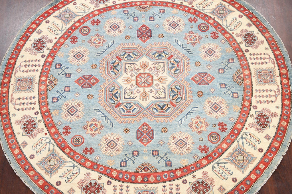 100% Vegetable Dye Round Super Kazak Oriental Area Rug 8x8