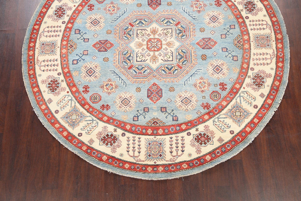 100% Vegetable Dye Round Super Kazak Oriental Area Rug 8x8