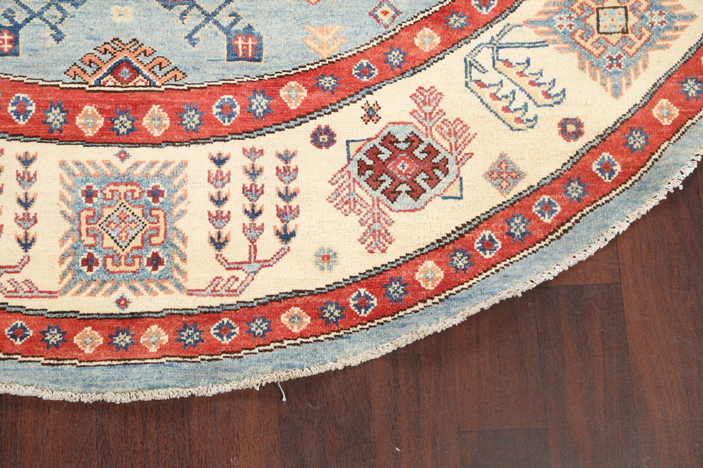 100% Vegetable Dye Round Super Kazak Oriental Area Rug 8x8