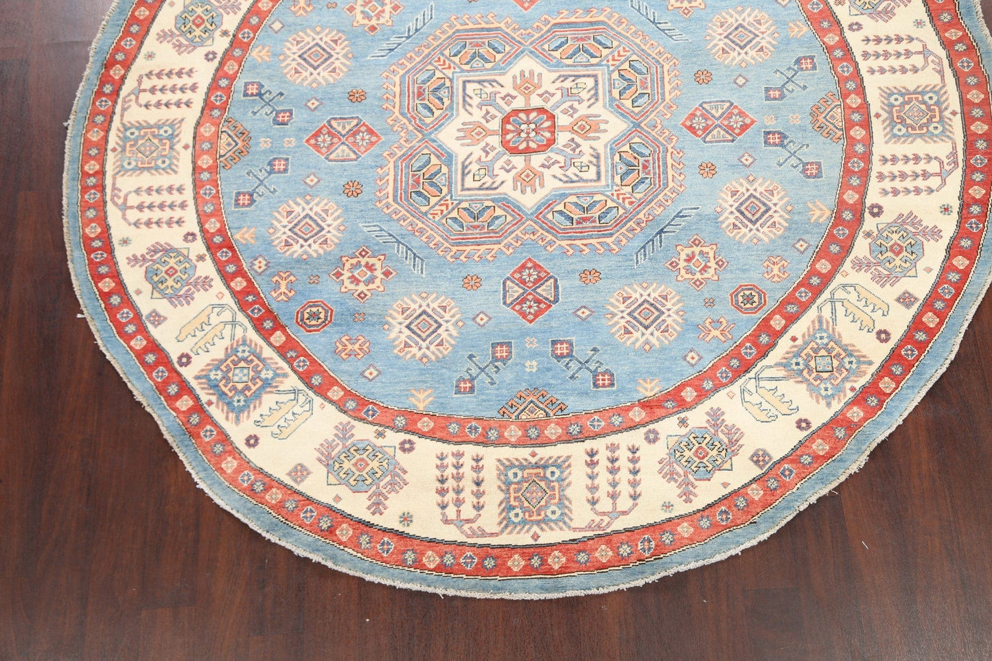 100% Vegetable Dye Round Super Kazak Oriental Area Rug 8x8