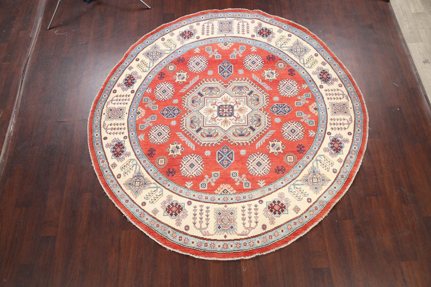 100% Vegetable Dye Round Super Kazak Oriental Area Rug 8x8