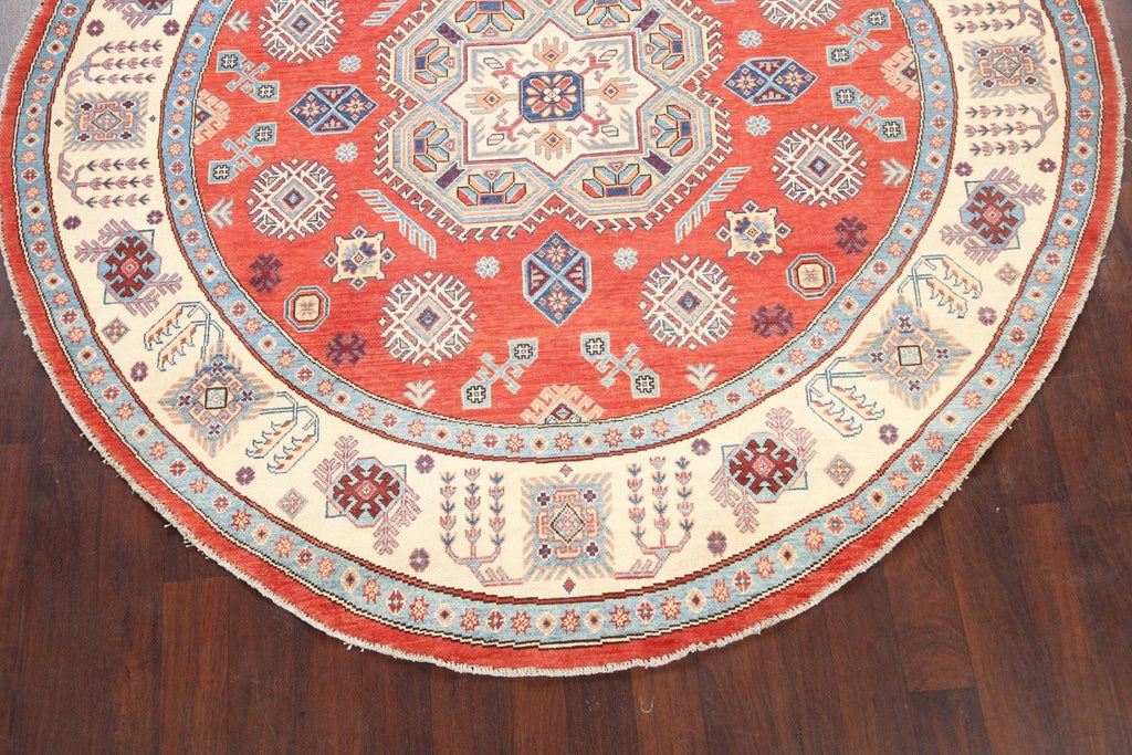 100% Vegetable Dye Round Super Kazak Oriental Area Rug 8x8