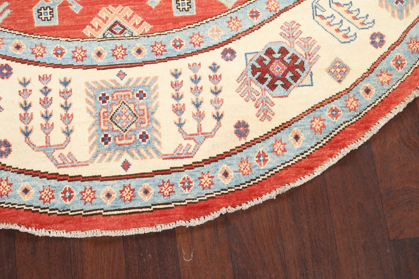 100% Vegetable Dye Round Super Kazak Oriental Area Rug 8x8