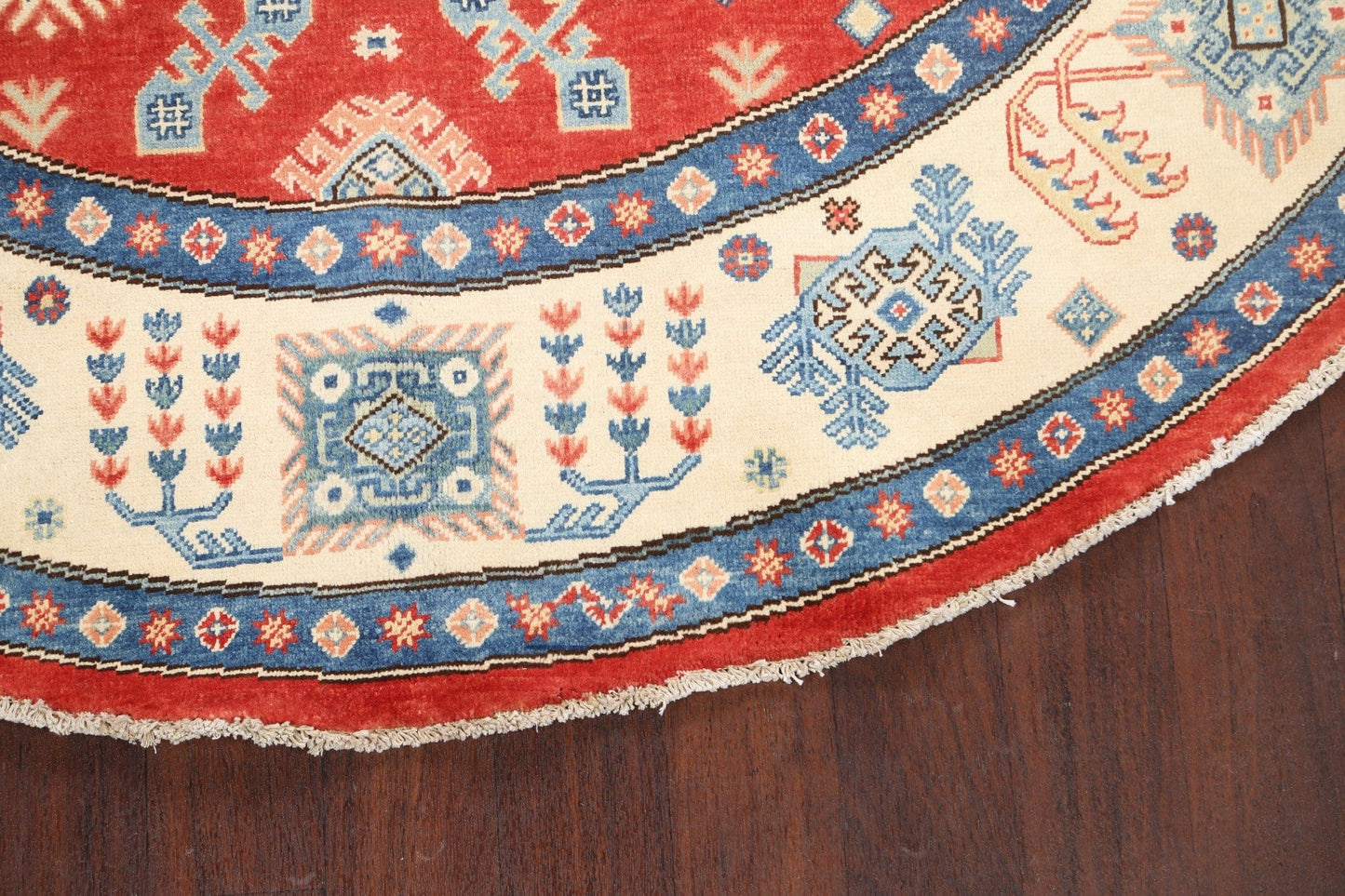 Geometric Kazak Oriental Area Rug 8x8 Round