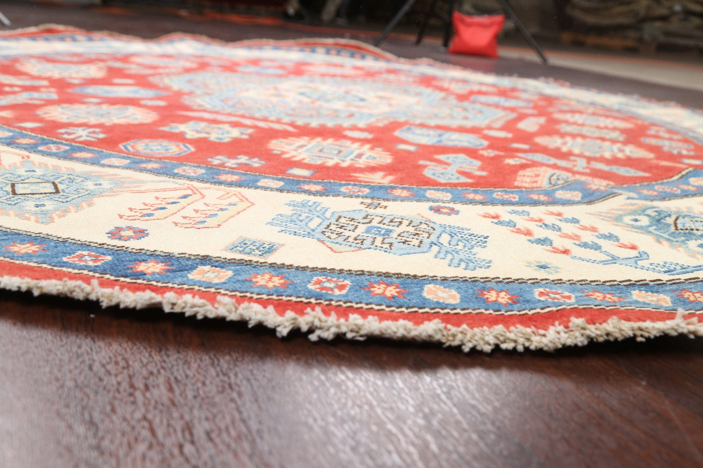 Geometric Kazak Oriental Area Rug 8x8 Round