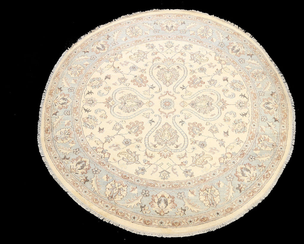 Floral Oushak Chobi Oriental Area Rug 8x8 Round