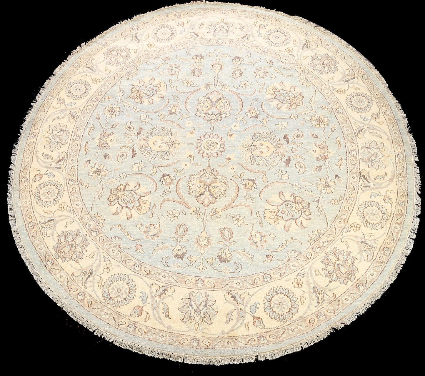 Floral Oushak Chobi Oriental Area Rug 8x8 Round