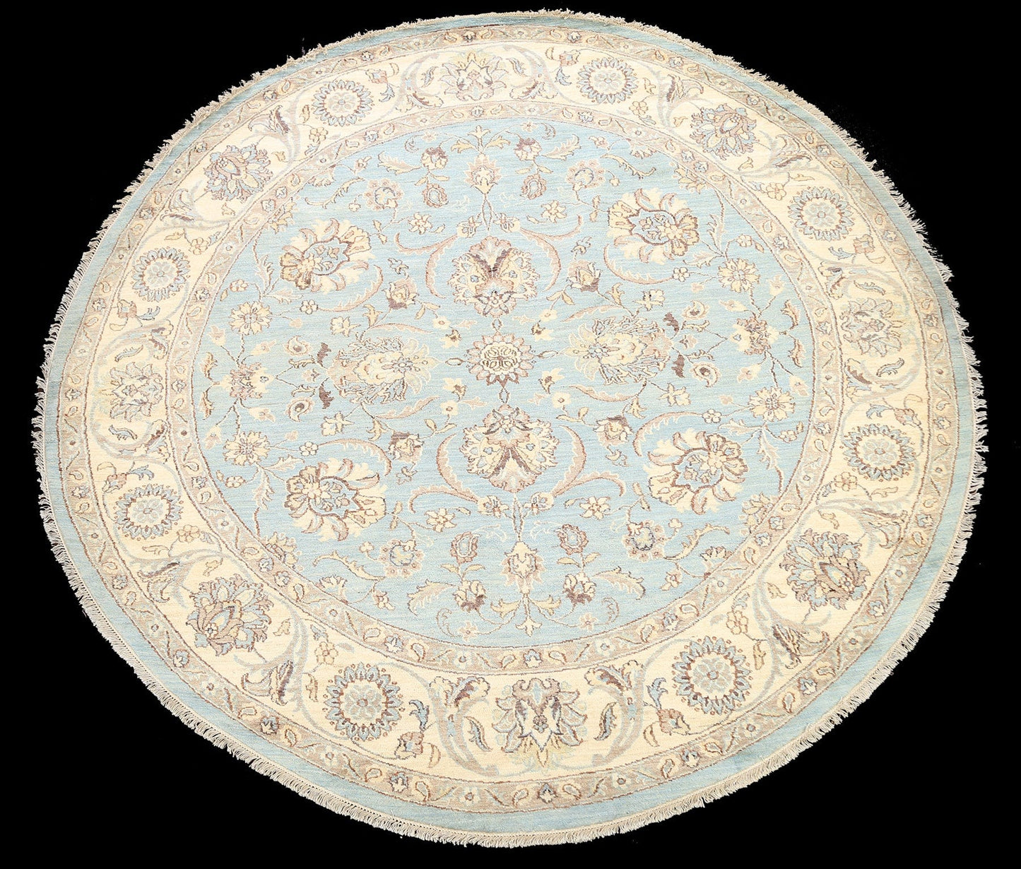 Floral Oushak Chobi Oriental Area Rug 8x8 Round