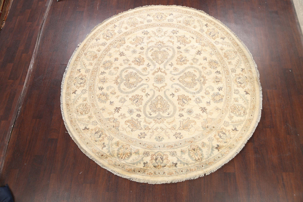 Floral Oushak Chobi Oriental Area Rug 8x8 Round