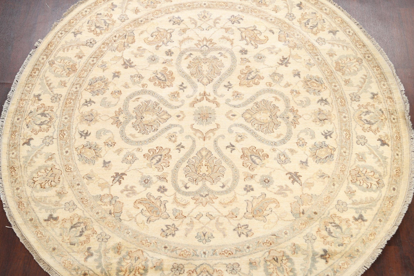 Floral Oushak Chobi Oriental Area Rug 8x8 Round