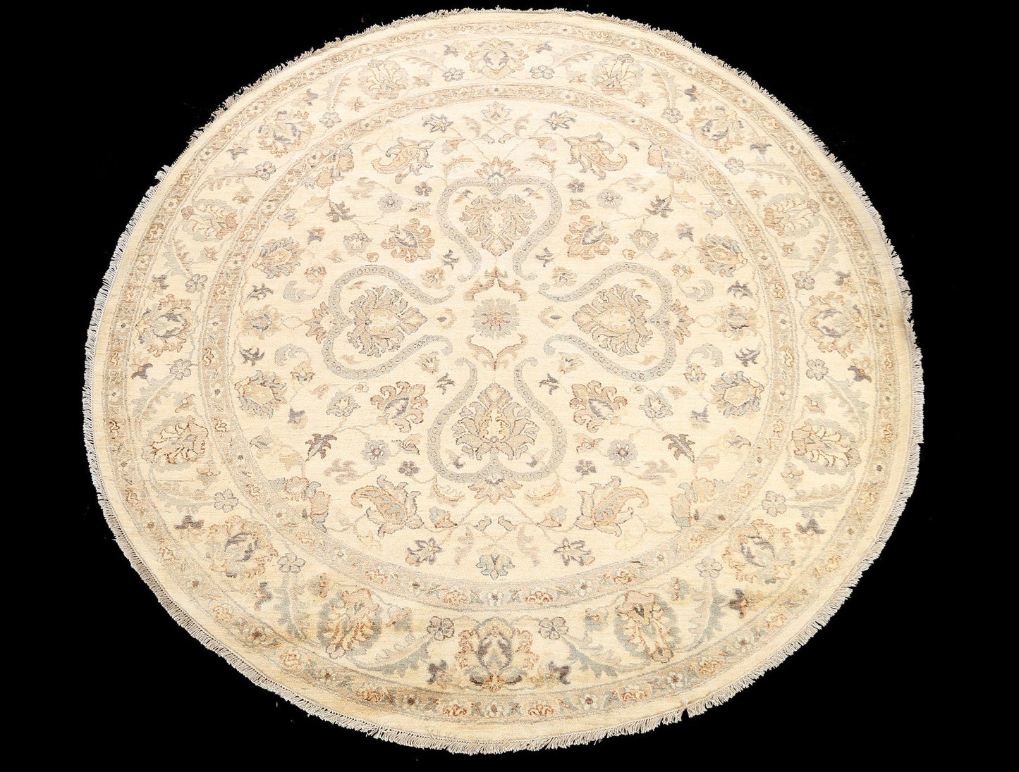 Floral Oushak Chobi Oriental Area Rug 8x8 Round