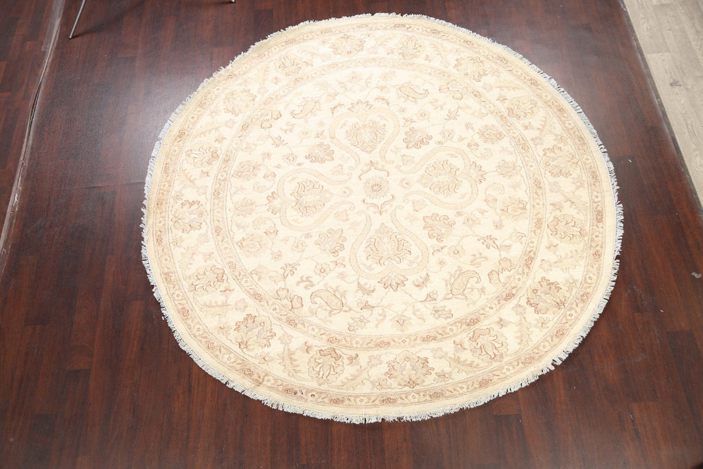 Floral Oushak Chobi Oriental Area Rug 8x8 Round