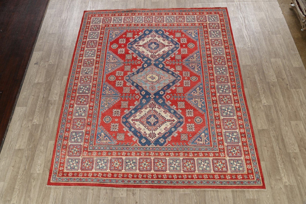 100% Vegetable Dye Super Kazak Oriental Area Rug 8x10