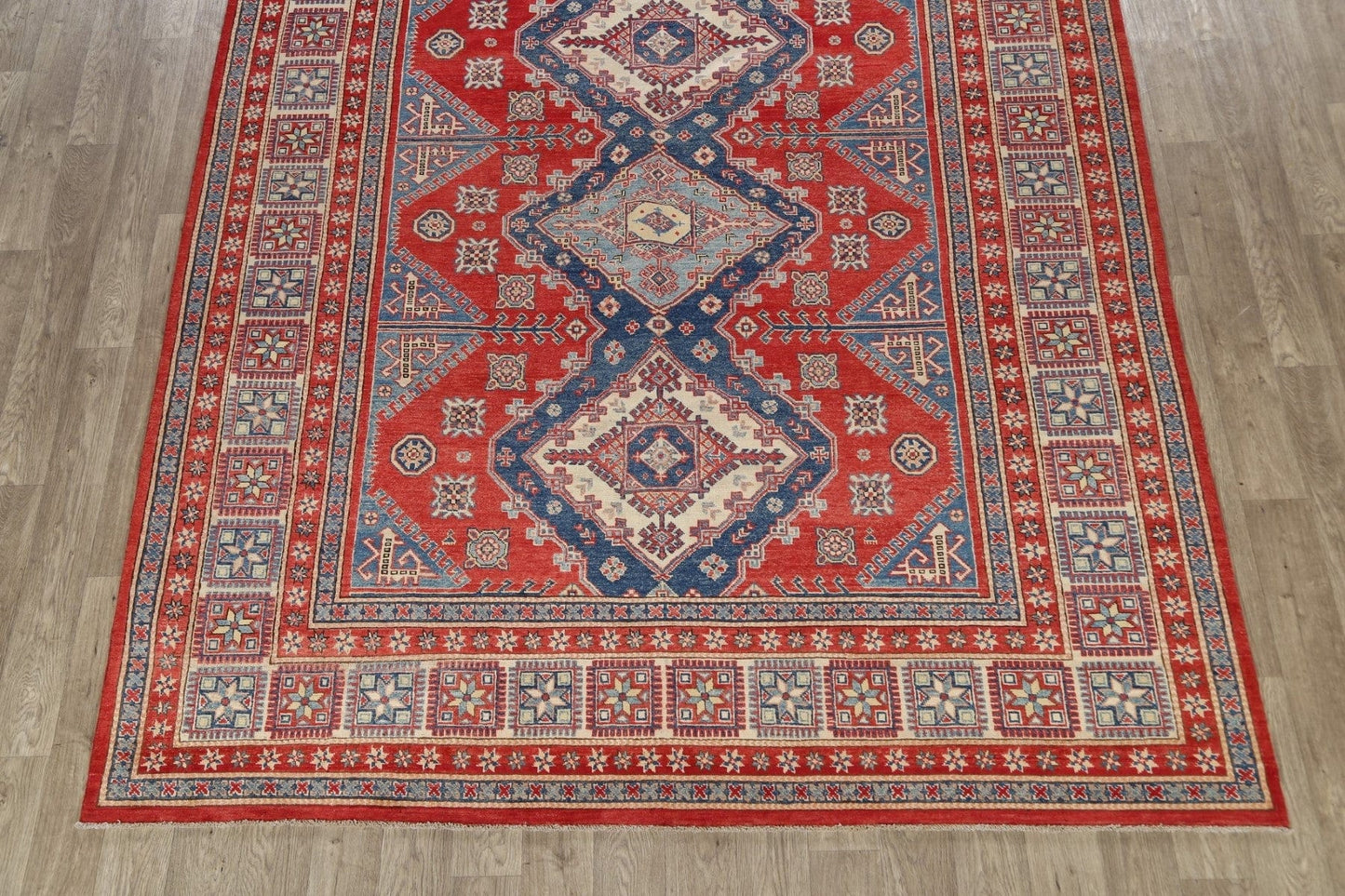 100% Vegetable Dye Super Kazak Oriental Area Rug 8x10