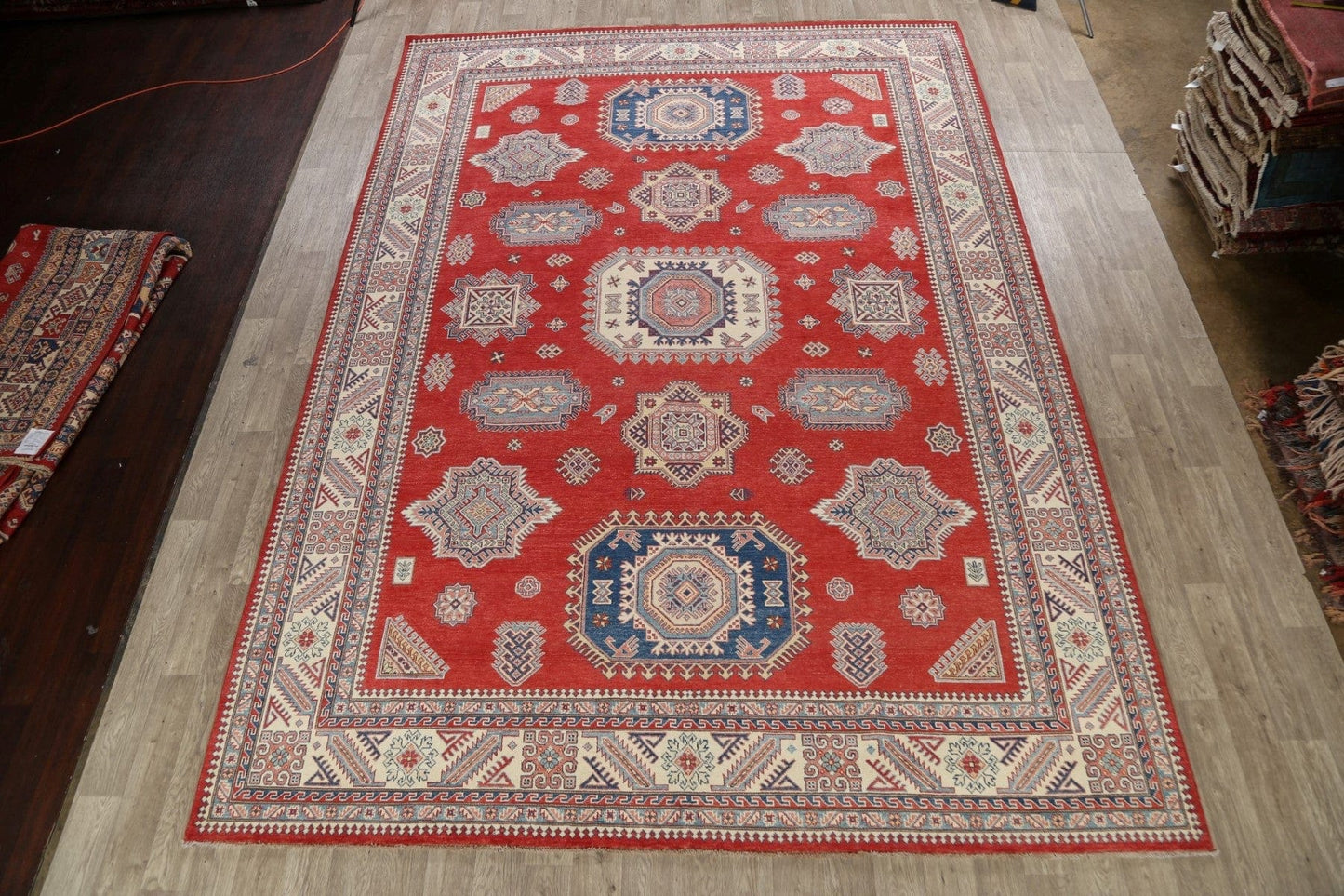 100% Vegetable Dye Super Kazak Oriental Area Rug 10x14