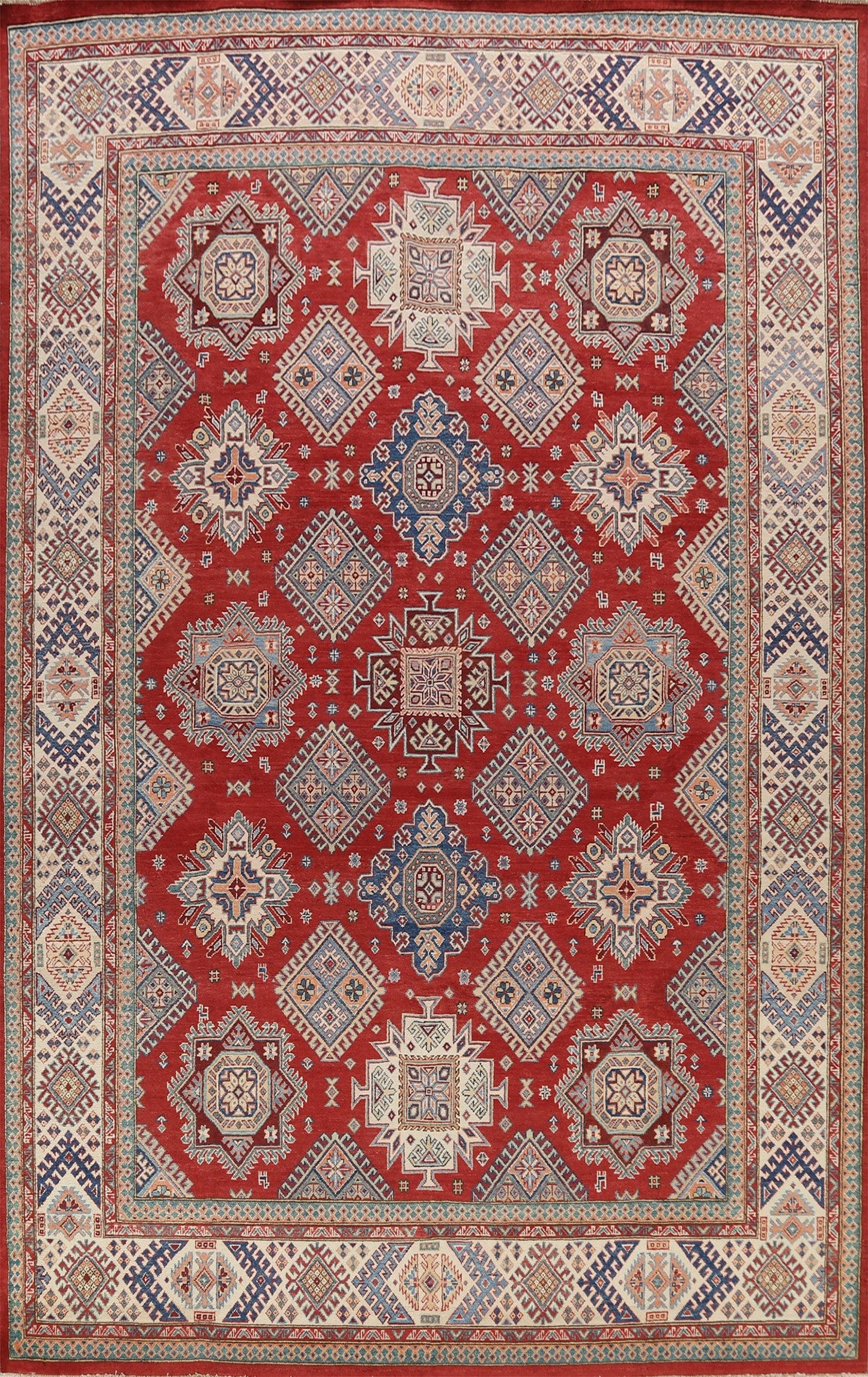 100% Vegetable Dye Super Kazak Oriental Area Rug 9x12