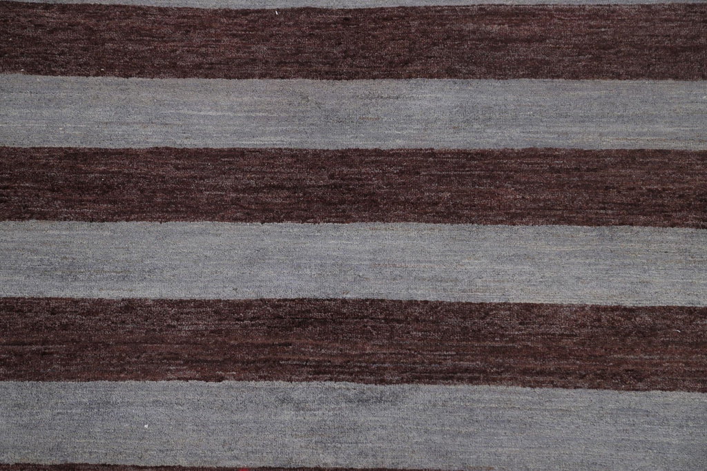 Vegetable Dye Striped Gabbeh Kashkoli Oriental Area Rug 7x8