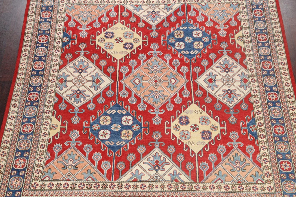 Vegetable Dye Geometric Super Kazak Oriental Area Rug 8x10