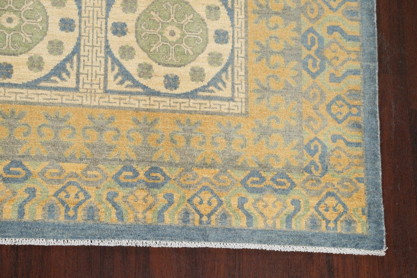 100% Vegetable Dye Geometric Khotan Oriental Area Rug 8x10