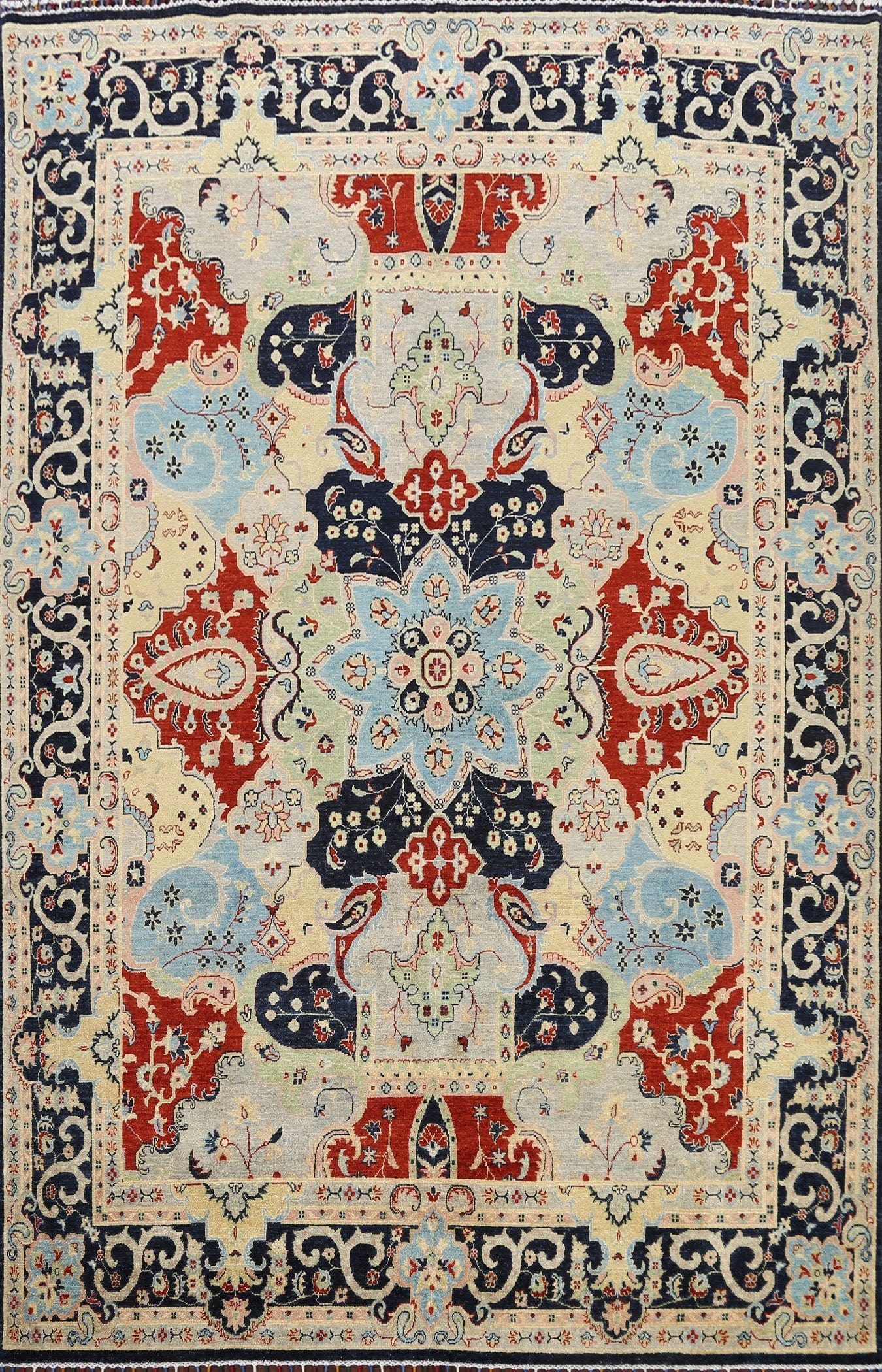 100% Vegetable Dye Floral Bakhtiari Oriental Area Rug 8x10