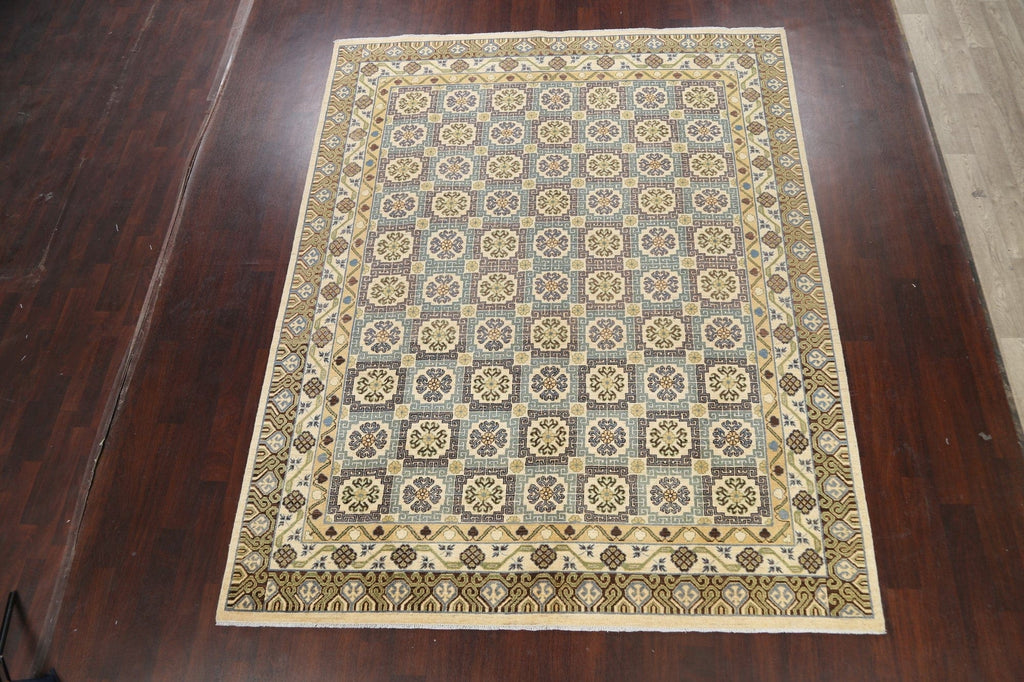 100% Vegetable Dye All-Over Khotan Oriental Area Rug 8x10