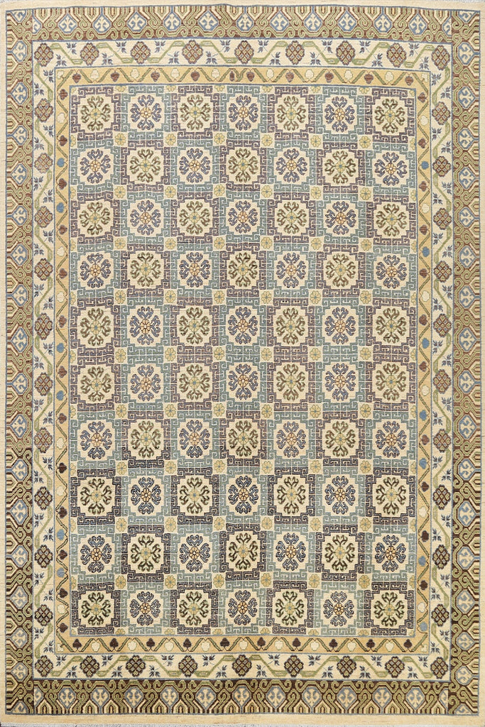 100% Vegetable Dye All-Over Khotan Oriental Area Rug 8x10