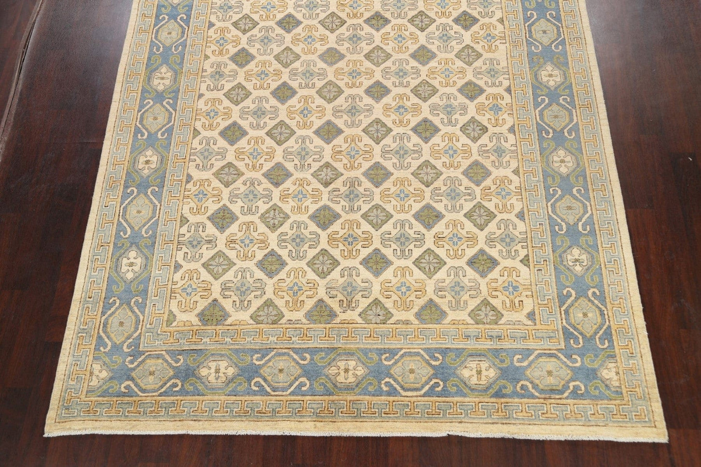 100% Vegetable Dye Geometric Khotan Oriental Area Rug 8x10