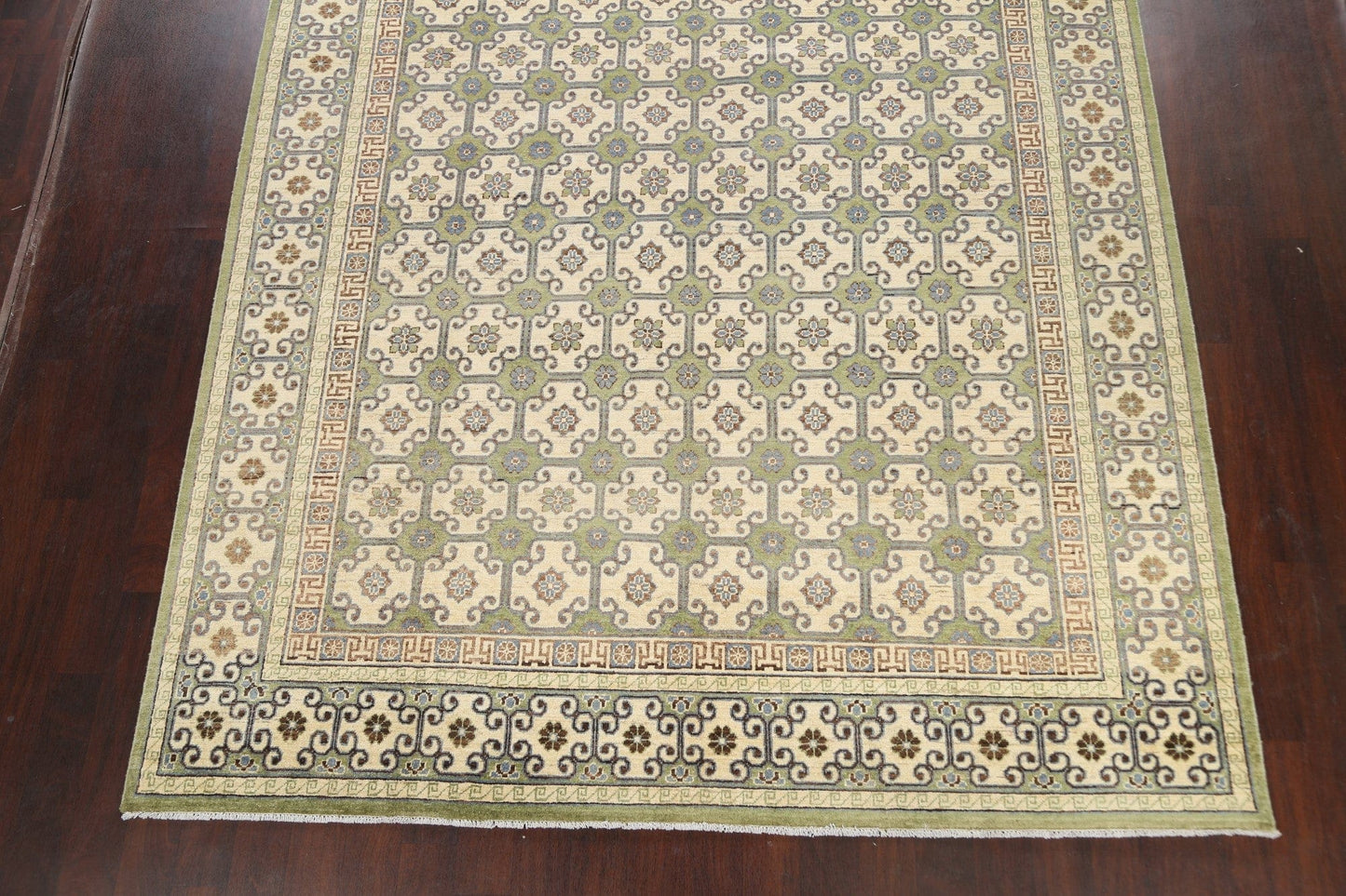 100% Vegetable Dye Geometric Khotan Oriental Area Rug 8x10