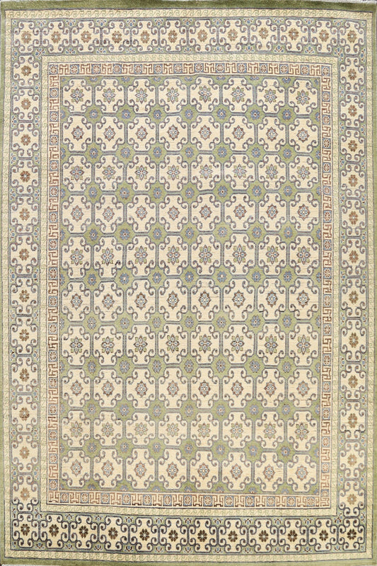 100% Vegetable Dye Geometric Khotan Oriental Area Rug 8x10