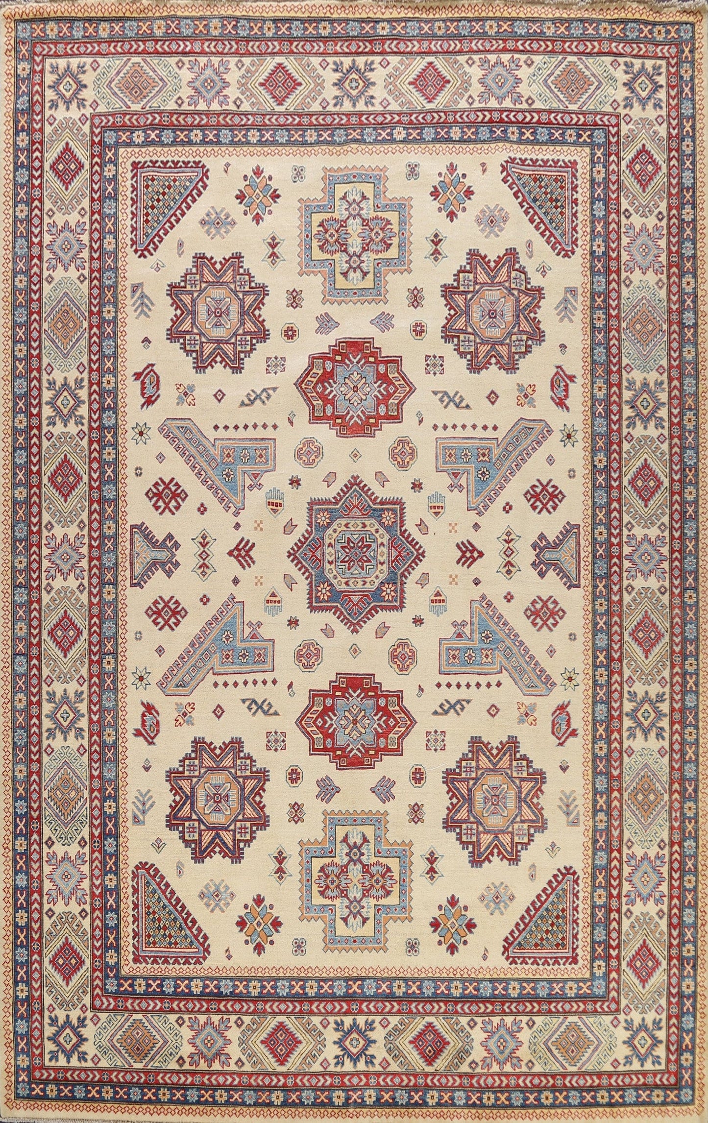 100% Vegetable Dye Super Kazak Oriental Area Rug 9x12