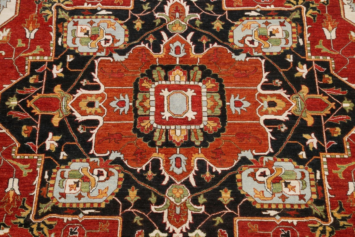 100% Vegetable Dye Heriz Serapi Oriental Area Rug 9x11