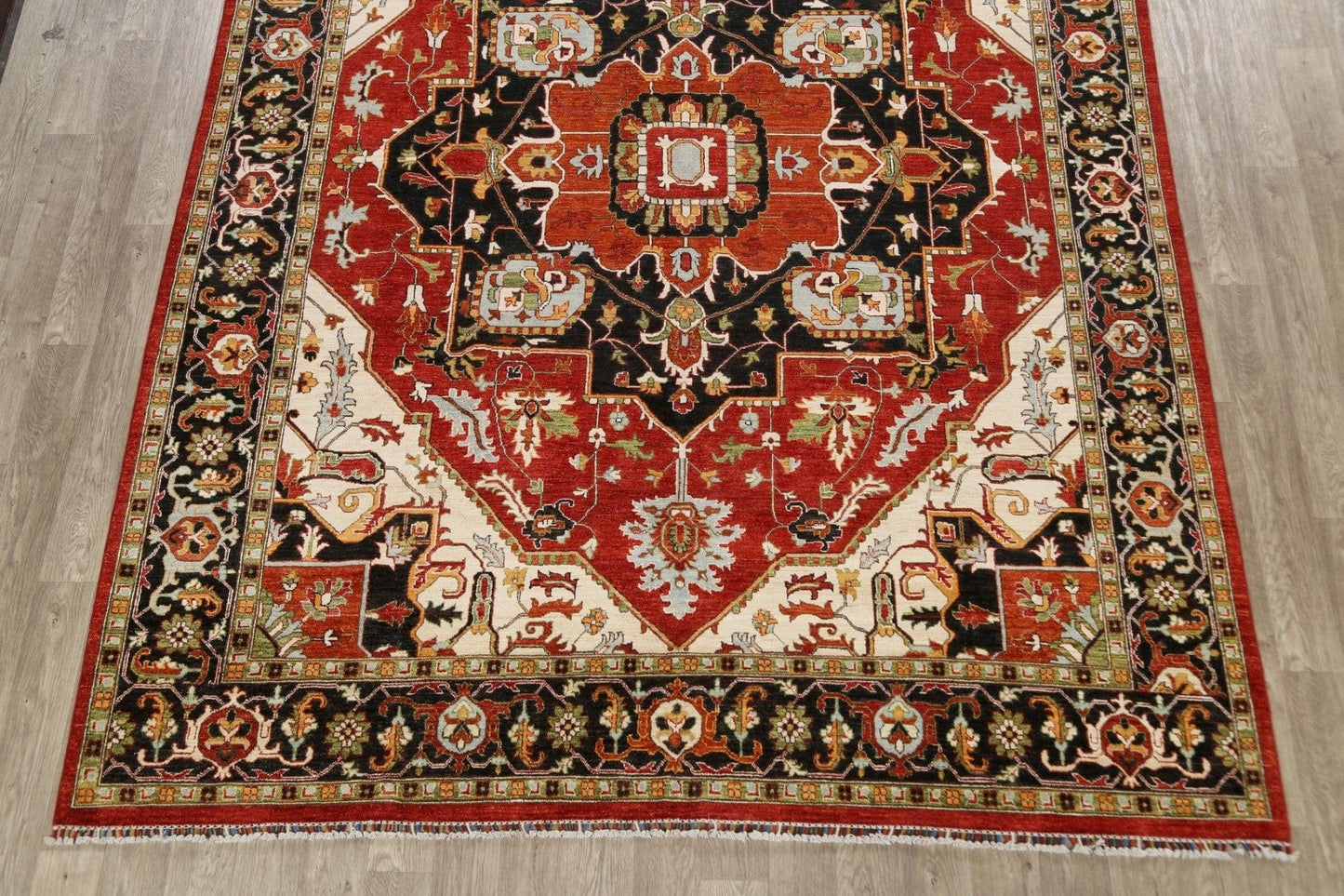 100% Vegetable Dye Heriz Serapi Oriental Area Rug 9x11