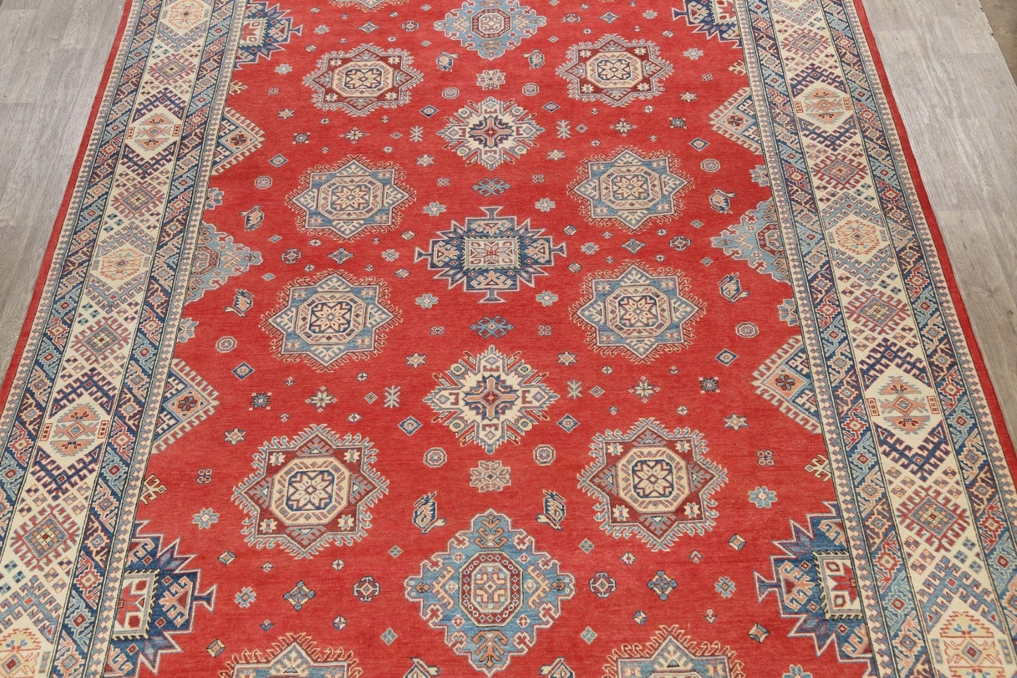 100% Vegetable Dye Super Kazak Oriental Area Rug 10x14