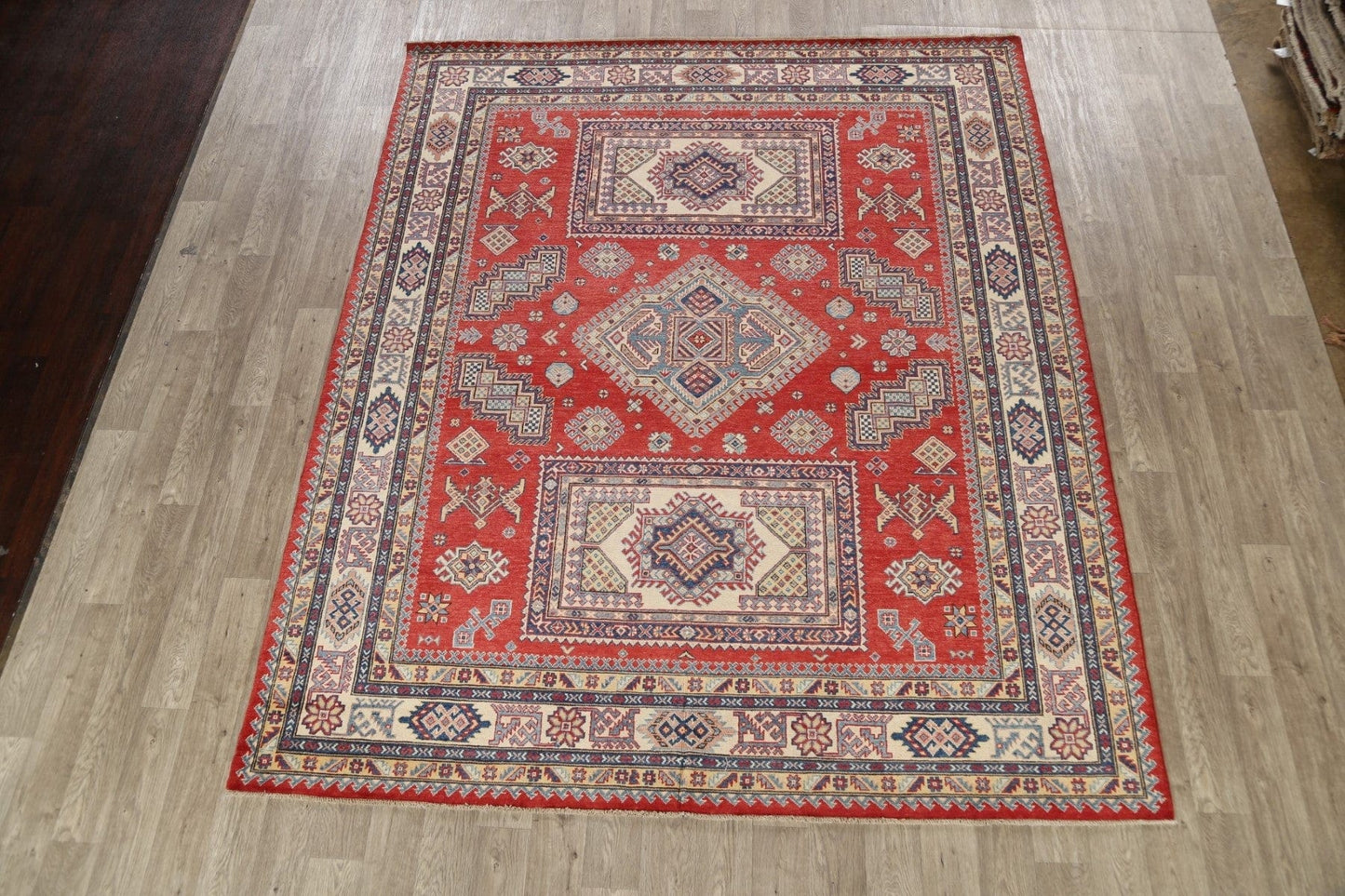 100% Vegetable Dye Super Kazak Oriental Area Rug 8x10