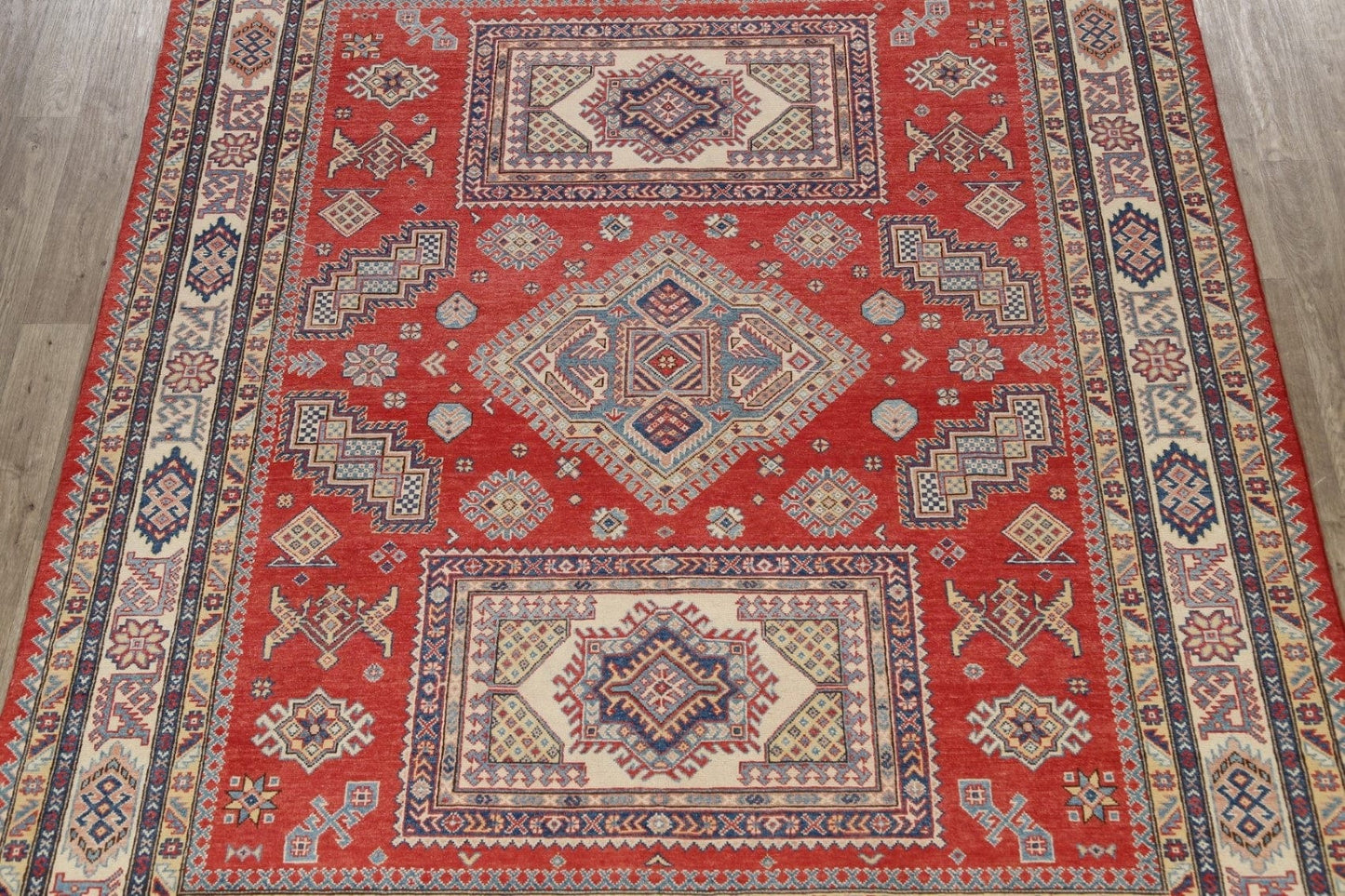 100% Vegetable Dye Super Kazak Oriental Area Rug 8x10