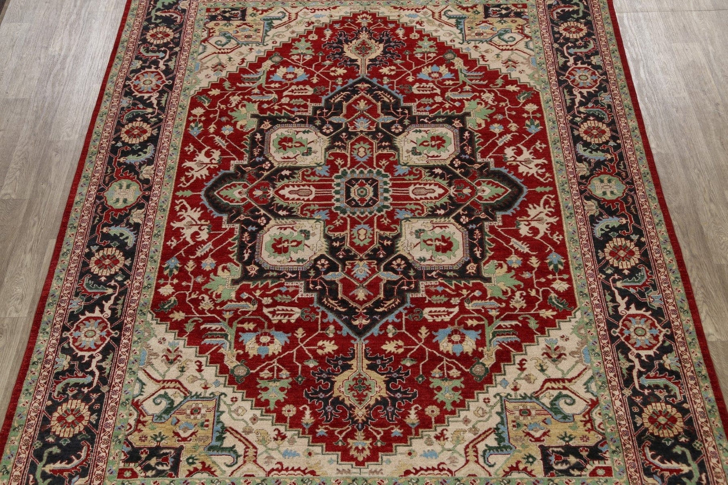 100% Vegetable Dye Heriz Serapi Oriental Area Rug 9x12