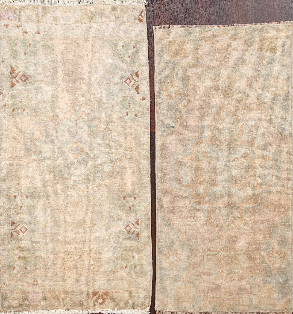 Set of 2 Geometric Anatolian Oriental Area Rugs 2x3